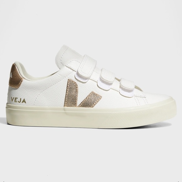 Veja Shoes - Veja Recife Triple-Grip Bicolor Sneakers White Sneakers with Gold Details